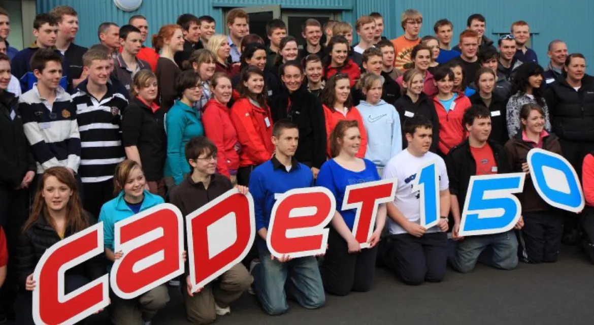 With fellow cadets during Cadet 150.
