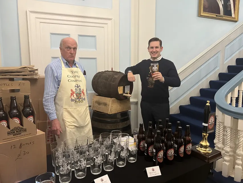 Tasting Coopers' ales with the Beadle.